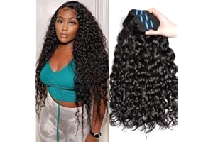 MSGEM Bundles de cheveux brésiliens Vague d'eau 100% Extensions de cheveux humains non transformés Tissage de cheveux vierges brésiliens Longueur mixte 24 26 28 pouces Couleur noire naturelle