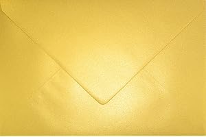 Netuno 25 enveloppes dorées nacrées C5 162x229mm Aster Metallic Cherish rabat pointu enveloppes grandes enveloppes brillantes métallisées pour invitations anniversaires mariage cartes de vœux Noël