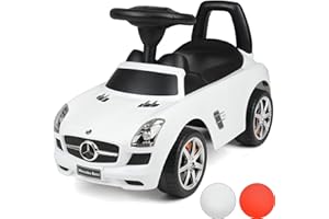 ToyStar Kids Ride On Mercedes Benz Car With Sound Effects Licensed For 2+ Years Old (White Car)