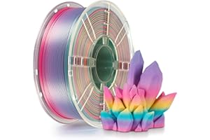 Kingroon Matte PLA Filament 1.75 mm for The 3D Printer Filament 3D Printing Materials1KG 3D Filament Dimensional Accuracy +/- 0.03 mm3D Printer Filament PLA with Spool Wound Neatly Silk Rainbow Candy