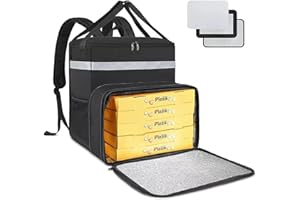 KENSBRO Sac Isotherme Livraison, Sac Uber Eats 38 x 36 x 38 cm, Transport de Nourriture et Livraison de Repas à Emporter,Sac à Dos de Livraison de Nourriture Noir pour Camping, randonnée, Plage, Barbecue