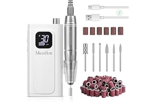 ‎MELODYSUSIE MelodySusie SC300F Professioneller Aufsteckbarer Nagelfräser, Wiederaufladbare Elektrische Nagelfeile 30000 U/min, mit LCD-Display, Verstellbarer Geschwindigkeit, für Acrylnägel Gelnägel, für Salon