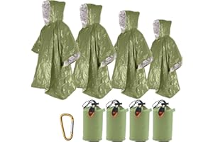 Ninth C Survival Ponchos Thermal Mylar Poncho for Outdoor Activities Camping Hiking 100 x 135 cm Pack of 2