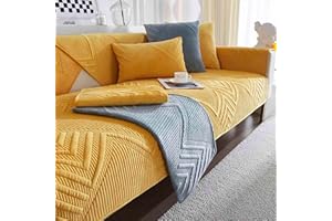 YWQJL Sofabezug Antirutsch,Sofaschutz Sofaschoner,Kratzschutz Hund Katze Überwurf Hundedecke Ecksofa Sofa Schutzdecke Schonbezug Sofa Abdeckung Sofaüberwurf Couchhusse,Gelb-110x240cm