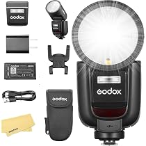 Flash Godox V1S Pour Sony - Flash TTL Ronde Avec LED Pilote | Compatible 2.4G HSS 1/8000s - Parfait Portrait Et Mariage