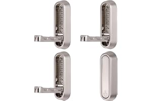 SYZOW 4 sztuki wieszaków na ścianę, składany uchwyt ścienny, 90°, uchwyt na słuchawki ze śrubami, do kuchni, łazienki, ściany, biura, garderoby, szczotkowany nikiel satynowy