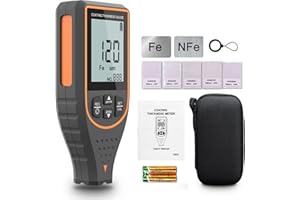 S.Fine Schichtdickenmessgerät für Auto, Digitales Lackdickenmessgerät für Auto Beschichtungstiefenprüfer mit Auflösung 0,1µm, Automatische Materialerkennung Fe und Nfe