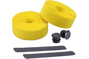 ROSSRORE Pure EVA Yellow Bicycle Handlebar Tapes, Which are Anti-slip and Breathable, Serving as Foam Grip Tapes Suitable for Road Bikes and Urban Bikes SpeedRibbon Bar Tape