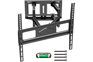 PUTORSEN Supporto TV Parete Girevole Inclinabile Staffa per Molti Televisori da 32-70 Pollici(81-178 cm), Fino a 50 kg, Max. VESA 400x400mm, con livella a bolla e 4 Fascette