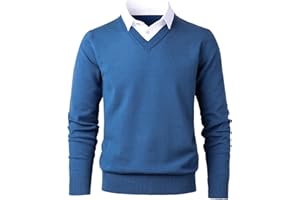Harbrosrce Herren Strick Pullover V Ausschnitt Strickpullover Feinstrick Mock Hemdkragen Strickwaren Lange Ärme Gestrickt Strickjacke Sweatshirt Pulli
