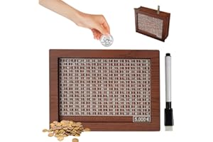 JIAHUADE Skarbonka drewniana dla dzieci,Drewniana skarbonka z kryształem,Skarbonka z celami oszczędnościowymi,Skarbonka dla dzieci z celem oszczędnościowym,Skarbonka z licznikiem (5000)