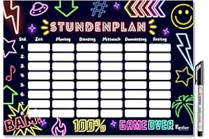 PAPERLANE BY ESSI Neon Stundenplan magnetisch abwischbar (Neon, Magnetischer Stundenplan inkl. Stift)