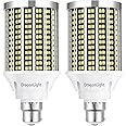 DragonLight 30W Super Bright LED Corn Light Bulbs(250 Watt Equivalent) - B22 Bayonet Cap LED Bulbs - 6000K Daylight 3600 Lumens for Large Area Lighting [Twin Value Pack]