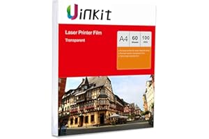 A4 Overhead Projector Film OHP - 60 Sheets Clear OHP Film for Laser and Copier Printing Hartwii