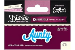 Crafter's Companion Diesire-Essentials Only Words-Aunty, Metal, 6.3 x 9.7 x 0.1 cm