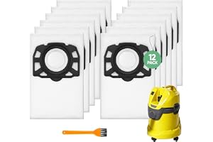 12 Stycken Dammsugarpåsar KFI 357 för Kärcher WD3 WD2 Plus/KWD1/KWD2/KWD3