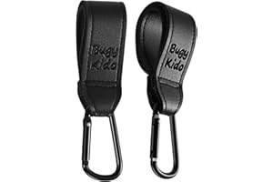 BugyKido Buggy Clips, 2 Pcs Pram Clips, Stroller Carabiner Hooker with Sturdy Carabiner to Hook Your Shopping Bags, Handbag or Changing Bag