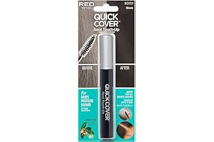 RED by KISS Quick Cover Root Touch Up Rescue (Black), Mascara Natural Water-Resistant Temporary Gray Concealer Cover Up Brush for Hair Mustache & Beard, Formulated with Jojoba Oil
