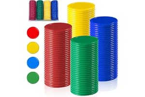 URbazaar 160 Pcs Color Counters Counting Bingo Chips Plastic Markers,Plastic Learning Counters Disks Bingo Chip 4 Colors Counting Discs Markers,Game Tokens Each color 40pcs