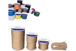 RainbowStone Paracord 7-Strand 550lb Strength 4mm Utility Rope Multiple Color 15/30/50/100m reel…