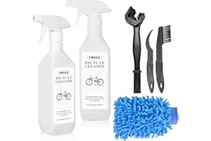 Pulisci catena, set di pulizia di biciclette YIMAX con due bottiglie da 500 ml di catene in bicicletta spray e spazzole, detergente per biciclette per tutte le biciclette