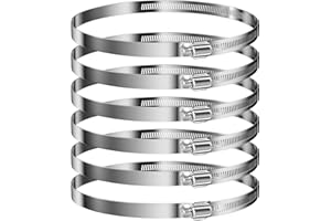 Elsrantor Fascette Metalliche(141-165Mm) 6Pcs, Inox Morsetto Stringitubo Stringi Tubo, Metallica 304 Acciaio Fascetta per Tubi, Piscina Regolabili Stringitubi, per Tubo Acqua, Tubo Auto, Tubo Gas