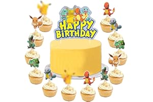 YOGARTH 25 Stück Tortendeko Jungen Mädchen, Kuchen Deko Kindergeburtstag, Tortendekoration Cake Topper Set, Happy Birthday Topper für Kinder Geburtstag Party Kuchen Dekoration Supplies (B)