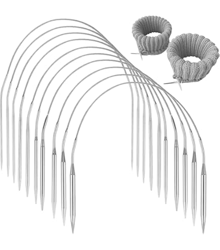 Lot De 15 Aiguilles Circulaires En Acier Inox - Tailles 2.0 à 4.0 Mm - 21 Cm - Pour Chaussettes, Gants, Chapeaux
