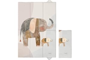 BABY COMFORT Foldable Baby Travel Changing Mat Soft Waterproof Portable Diaper Changer (Elephant Family)