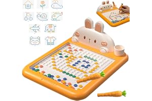 Muzrunq Tablero de Dibujo magnético 8x11x3 Pulgadas de Cables de Arte magnéticos con Cuentas de Puntos folletos de patrón magnéticos Doodle Board Educational para niños.