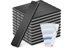 VNDUEEY Neodymium Magnets, Extra Strong Rare Earth Magnets with Double-Sided Adhesive for Fridge, Heavy Duty Magnetic Strips for Home, Kitchen, DIY, Science, Tool Storage, Pack of 50, 60x10x3mm