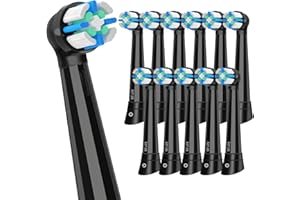 KISSTTA iO Brush Heads Compatible with Oral B iO Toothbrush Head, for Oral B iO 2 3 4 5 6 7 8 9 10 Series Electric Toothbrushes, Powerful Cleaning, Genuine Quality, 12 Black