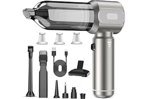 mtchavno Aspirabriciole Senza Fili, 21000Pa Aspirapolvere per Auto Potente, Aspiratore e Soffiatore con Motore Brushless, 4 in 1, 3 Velocità, Aspirapolvere Portatile per Auto Ufficio Casa