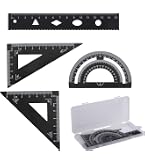 Set Completo Di Cancelleria Per Matematica – 25 Pezzi – Goniometro, Compasso, Penne, Righello, Quaderno – Astuccio Incluso