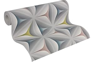 A.S. Création Tapeta flizelinowa Scandinavian 2 tapeta z wzorem gwiazd, geometryczna grafika, 10,05 m x 0,53 m, niebieska, szara, różowa, Made in Germany 960422 96042-2