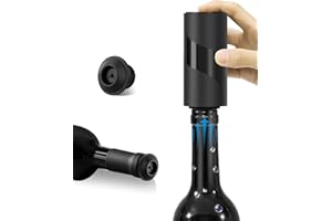 ZOYIDOUX Pompa Salvavino Elettrica a Batteria – Pompa Sottovuoto Vino Automatica Senza Pulsante – Conserva il Vino Fresco fino a 10 Giorni – 1 Tappo Riutilizzabile – Idea Regalo per Amanti del Vino