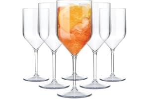 TUNDRA ICE INTERNATIONAL TUNDRA – Juego de 6 copas de croiser de 25 cl irrompibles, de SAN (plástico rígido), sin bisfenol A, reutilizables y aptas para lavavajillas, para vino, champán y champán (transparente)