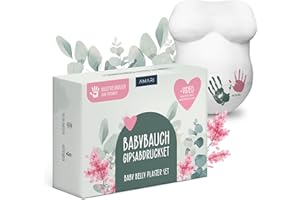 ‎AMARI Amari ® Gipsabdruck Babybauch Set - Gipsabdruckset Babybauch - Geschenk werdende Mutter, Gips für den Bauchabdruck -Erinnerungen Schwangerschaft