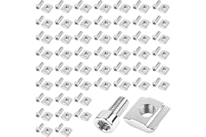XYVOR 50 Piezas De Tuercas En T M5 T-Nuts Con 50 Con Tornillo, Tuerca Deslizante Serie 2020 M5, T-Slot Bolts, T Tuerca De Acero Carbono Para Ranura De Extrusión De Perfil De Aluminio 2020 Series