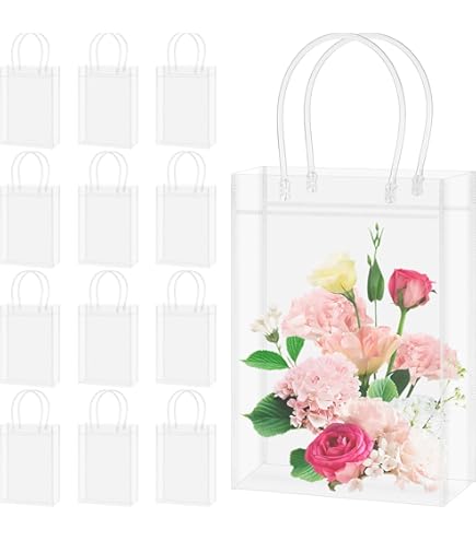 Sacchetti Regalo Matrimonio Trasparenti - 20 Pezzi PVC, Forma T, Piccoli - Foto 10