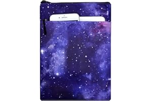 KOSTOO Kosto Zipper Book Sleeves - Travel Book Protector Pouch for Paperbacks & Hardcover, Washable Carry Case with Front Pocket (Purple)