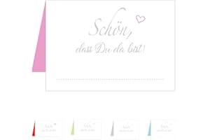 Edition Seidel Set 50 Premium Tischkarten Tischkärtchen Platzkarten Namenskarten Hochzeit - Geburtstag - Taufe - Kommunion - Konfirmation - Firmung - Jugendweihe - Goldene Hochzeit (Pink Rosa)