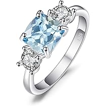 LP LOHASPIE Orecchini A Clip In Argento 925 Con Topazio Azzurro Naturale, Placcato Rodio, Eleganti E Regalo - 2