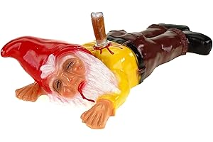 Rakso 13 x 17 x 40 cm Gartenzwerg erstochen aus bruchfestem PVC Zwerg - Made in Germany Figur gelbes Hemd