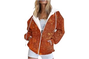 SCBFDI Veste à Capuche Femme, Sweatshirt Surdimensionné pour Femmes, Sweats à Capuche Légers pour Femmes Full Zip Up Long Sleeve Thin Vestes à Capuche Décontractées