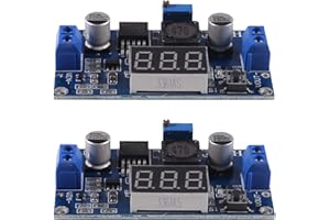 ALMOCN LM2596 Buck Converter, Adjustable Step-down Power Module Voltage Regulator DC-DC Voltage Stabilizer Power Supply with LED Digital Display (Pack of 2)