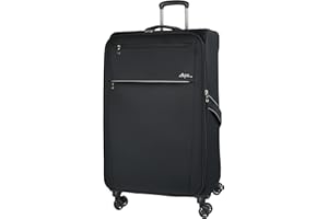 ALPINI Valise Souple Grande Taille SVELTA 3.0 Extensible Garantie 2ANS Bagage Tissu Teflon Structure Ultra léger et Rigide (Noir (Black), L Soute, 79 x 48 x 33 cm, 100-119L, 3kg)