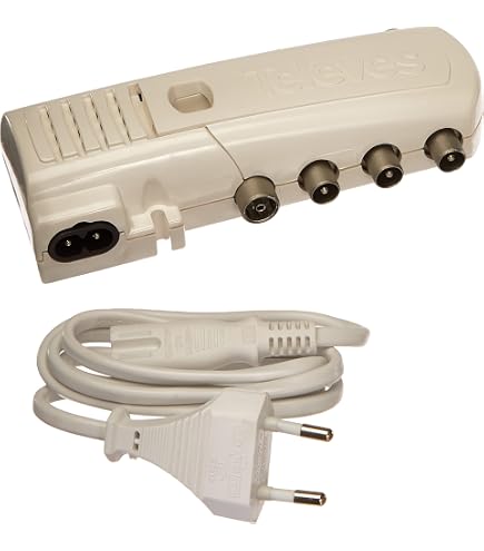 Amplificatore Da Appartamento AMP.APP.4S+TV F – 47-694 MHz, Gain 11-16 DB, 5 Uscite (4 + TV), LTE700 Ready, Bianco, Per Antenne Interne