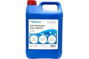 BLUVO Algicide Anti-Algues Piscine 5L | Rattrapage Eau Verte & Stop Algues | Traitement Choc Efficace pour Éliminer Algues et Eaux Troubles