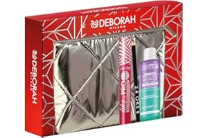 Deborah Milano - Set Regalo Donna Pochette Occhi, Include Mascara Like a PRO, Matita Occhi 24 Ore 251 Black e Struccante occhi Bifasico Dermolab 50ml, N.04